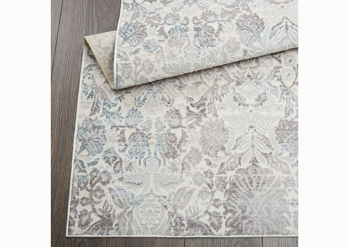 Home Dynamix Christian Siriano Brooksville Hemingway Transitional Area Rug 31"x47" Textured Ivory/Gray/Blue,Home Dynamix